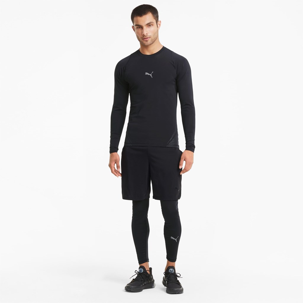 Puma EXO-ADAPT Long Sleeve Løpe Tskjorte Herre Svarte | 064WEQXZH