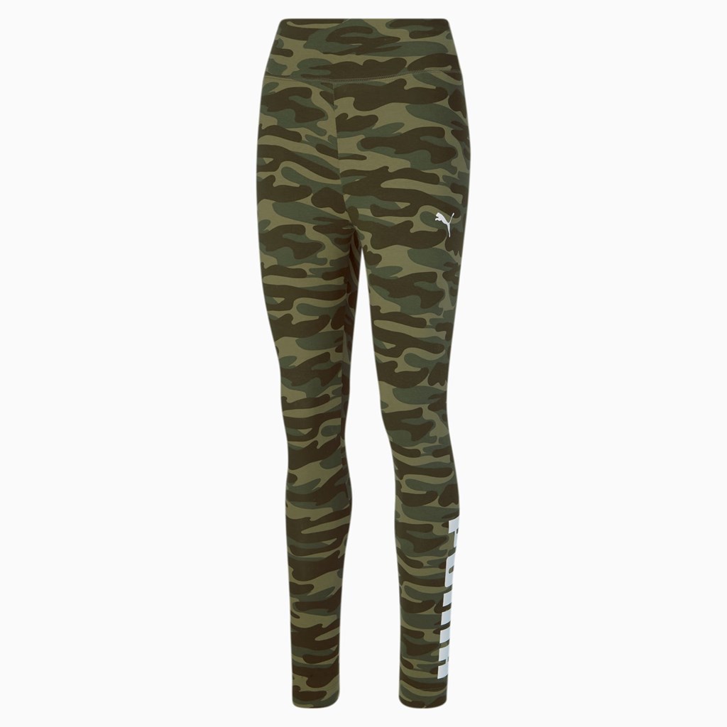 Puma Essentials+ Camo Leggings Dame Grape Leaf | 461GBJRLU