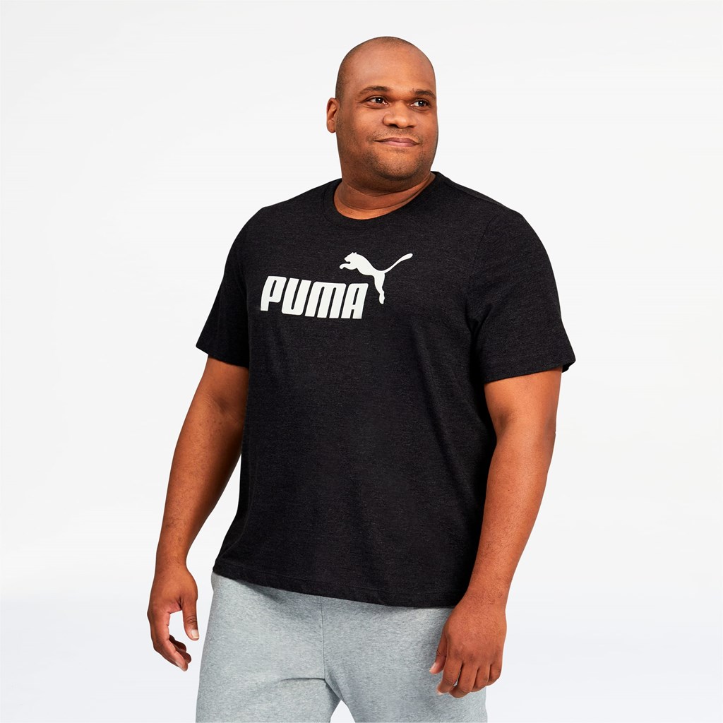 Puma Essentials Heathe BT Løpe Tskjorte Herre Svarte | 468RKYFLV