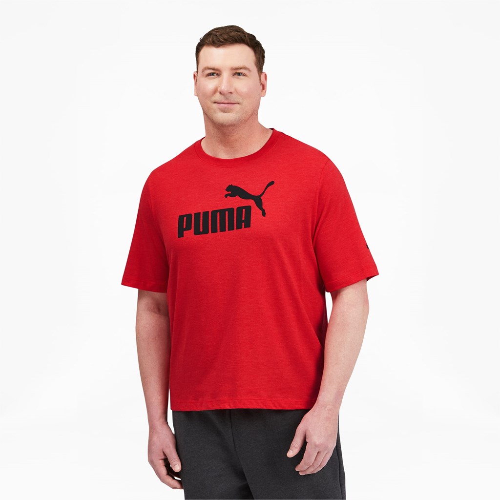 Puma Essentials Heathe BT Løpe Tskjorte Herre Rød | 549VTNKBM