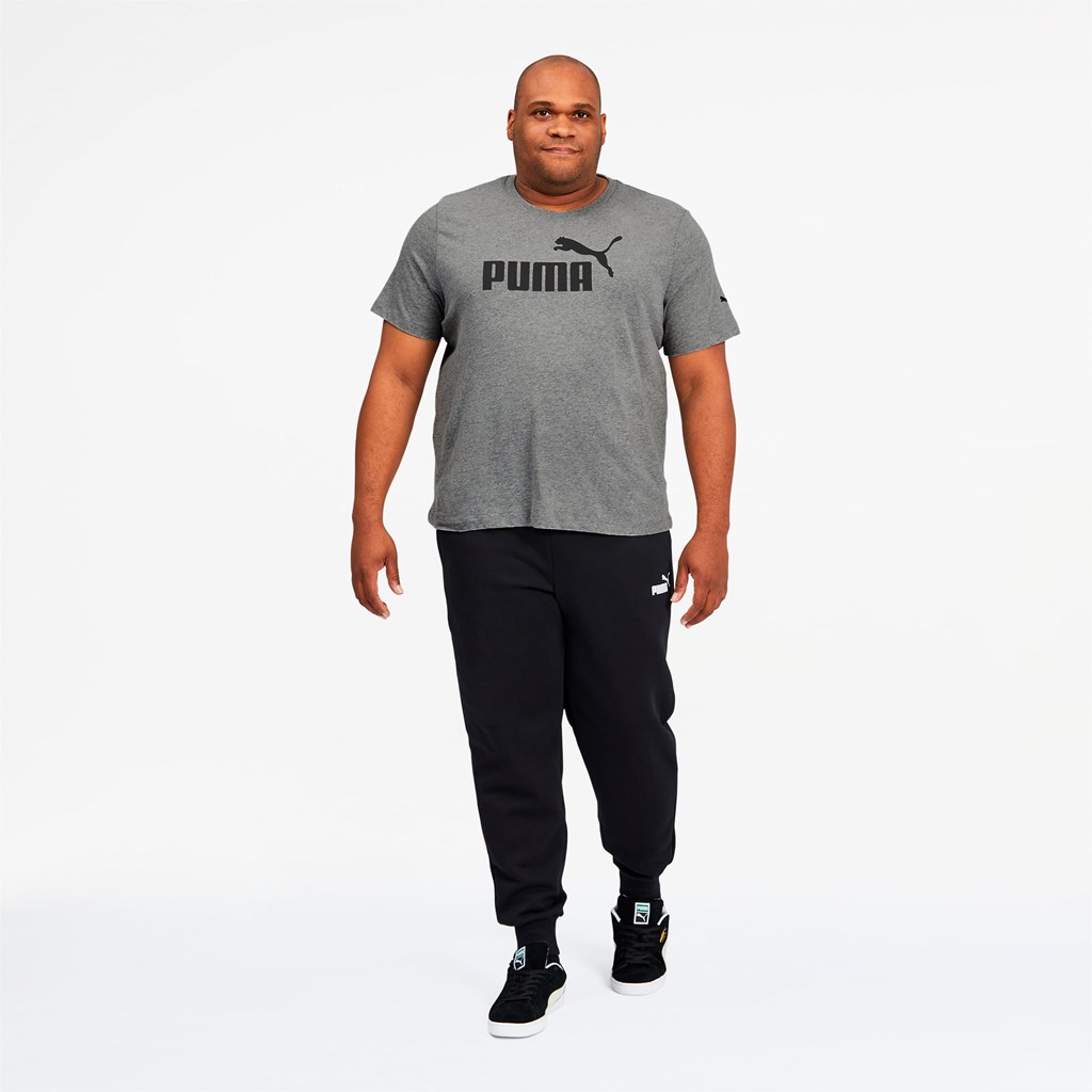 Puma Essentials Logo BT Løpe Tskjorte Herre Medium Gray Heather | 480CIQMZT