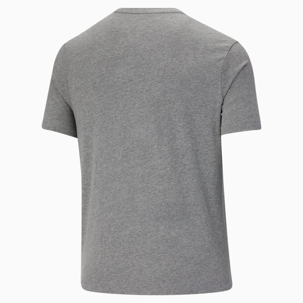 Puma Essentials Logo BT Løpe Tskjorte Herre Medium Gray Heather | 480CIQMZT