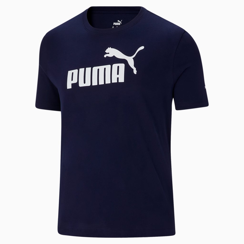 Puma Essentials Logo BT Løpe Tskjorte Herre Peacoat | 820LHTYNC