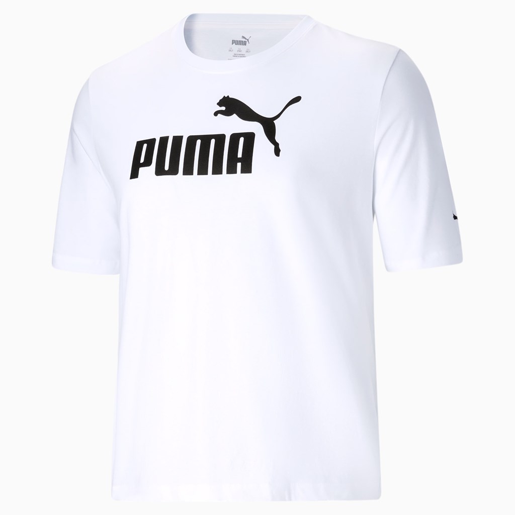 Puma Essentials Logo BT Løpe Tskjorte Herre Hvite | 978FCHMDE