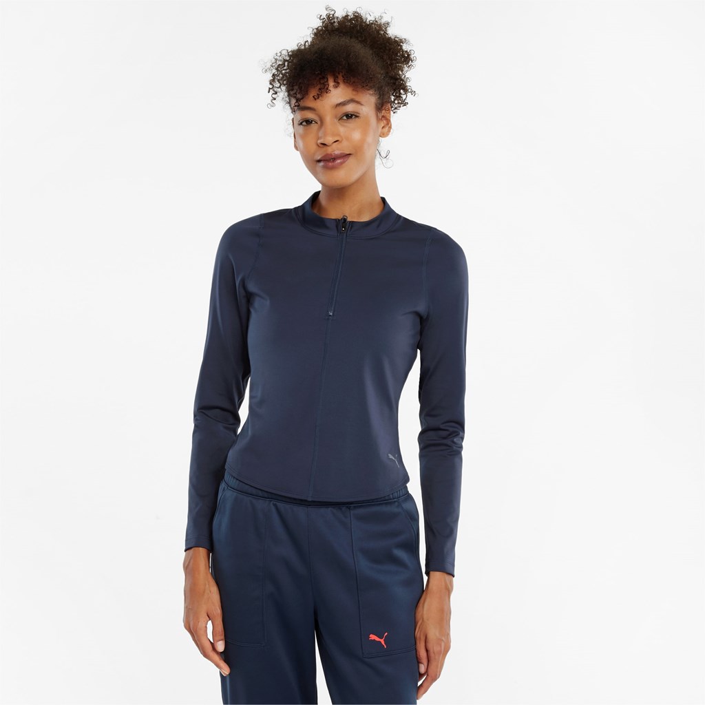 Puma Eversculpt Zip Long Sleeve Trenings Topper Dame Spellbound | YZ7316089