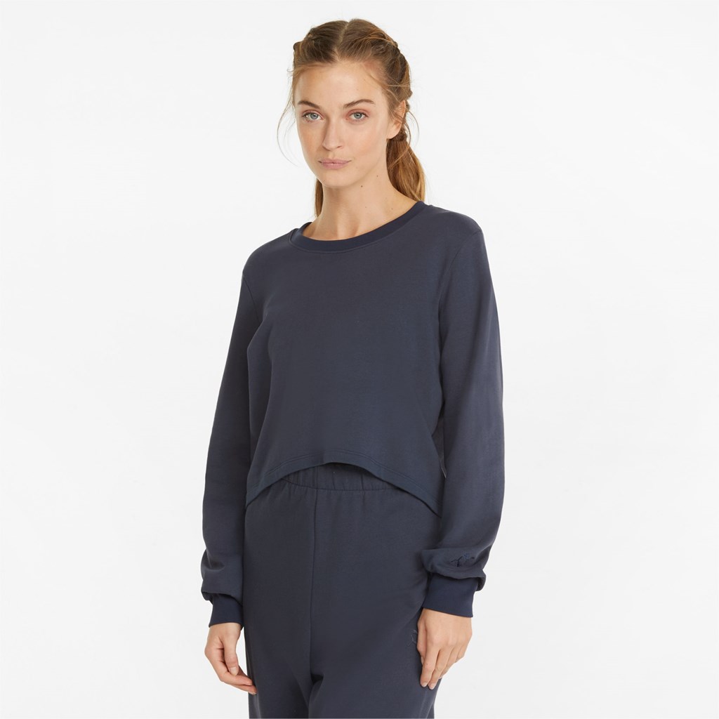 Puma Exhale Relaxed Trenings Sweatshirt Dame Parisian Night | 648IAHQZW