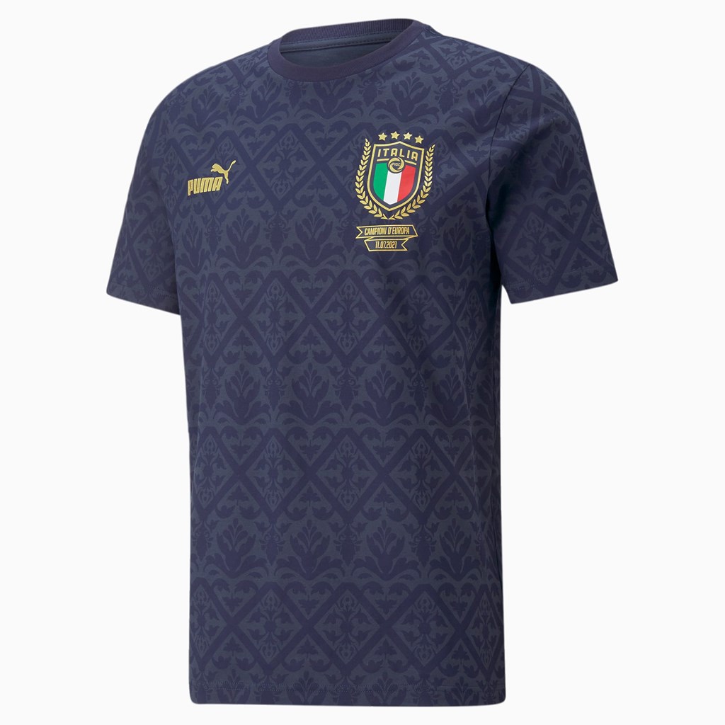 Puma FIGC Graphic Winner Soccer Løpe Tskjorte Herre Spellbound / Peacoat | 692ELTBCR