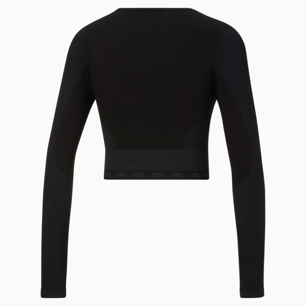 Puma FORMKNIT SEAMLESS Long Sleeve Trenings Løpe Tskjorte Dame Svarte | 109SEAHFC