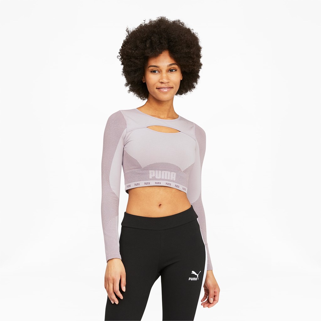 Puma FORMKNIT SEAMLESS Long Sleeve Trenings Løpe Tskjorte Dame Lavendel | 542YJCGPL