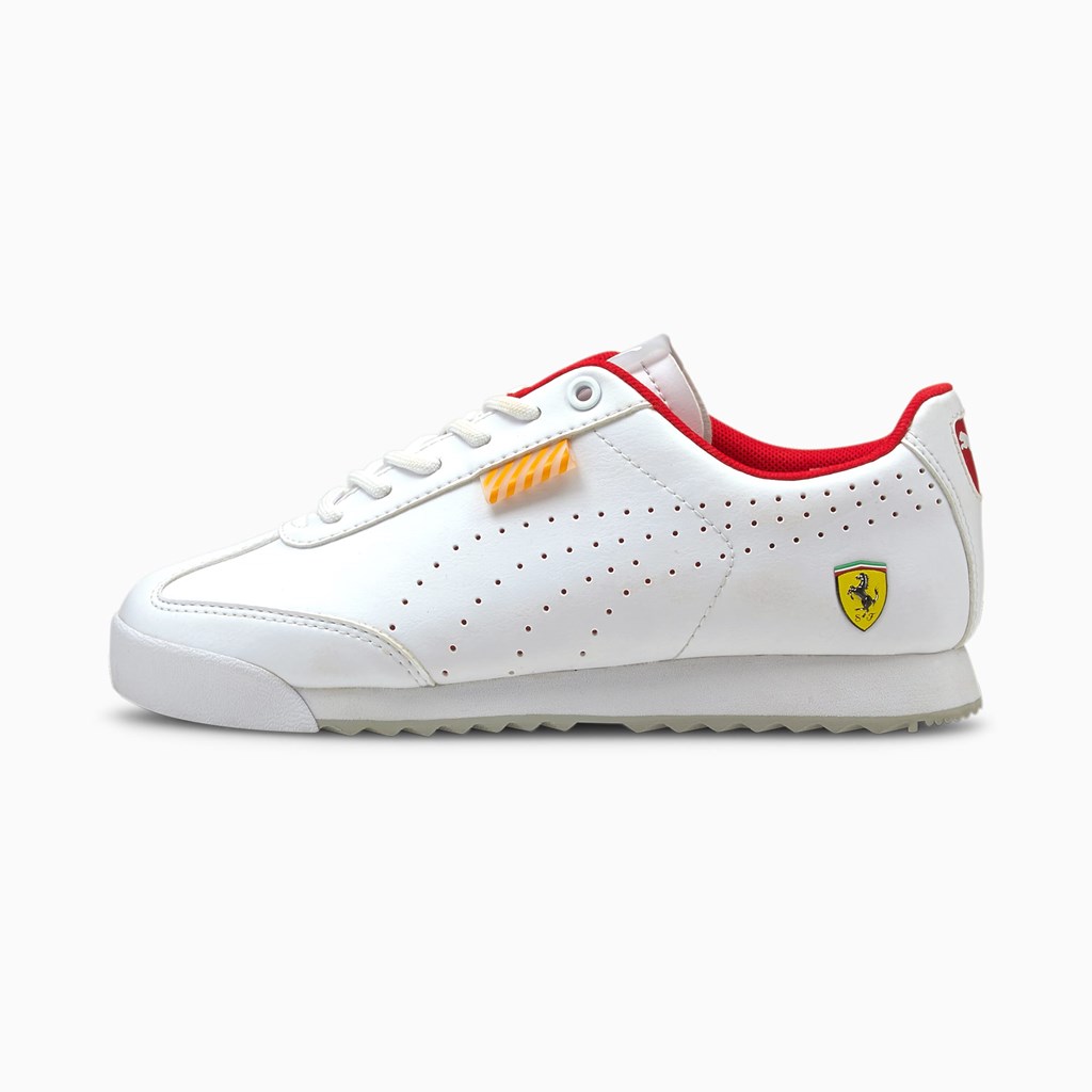 Puma Ferrari Roma Via Perf JR Joggesko Gutt Hvite Hvite | ZN2390516