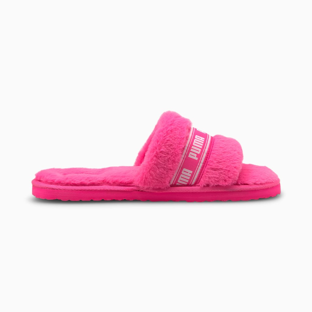 Puma Fluff Badesandaler Jr Joggesko Jente Rosa Hvite | TI0526739