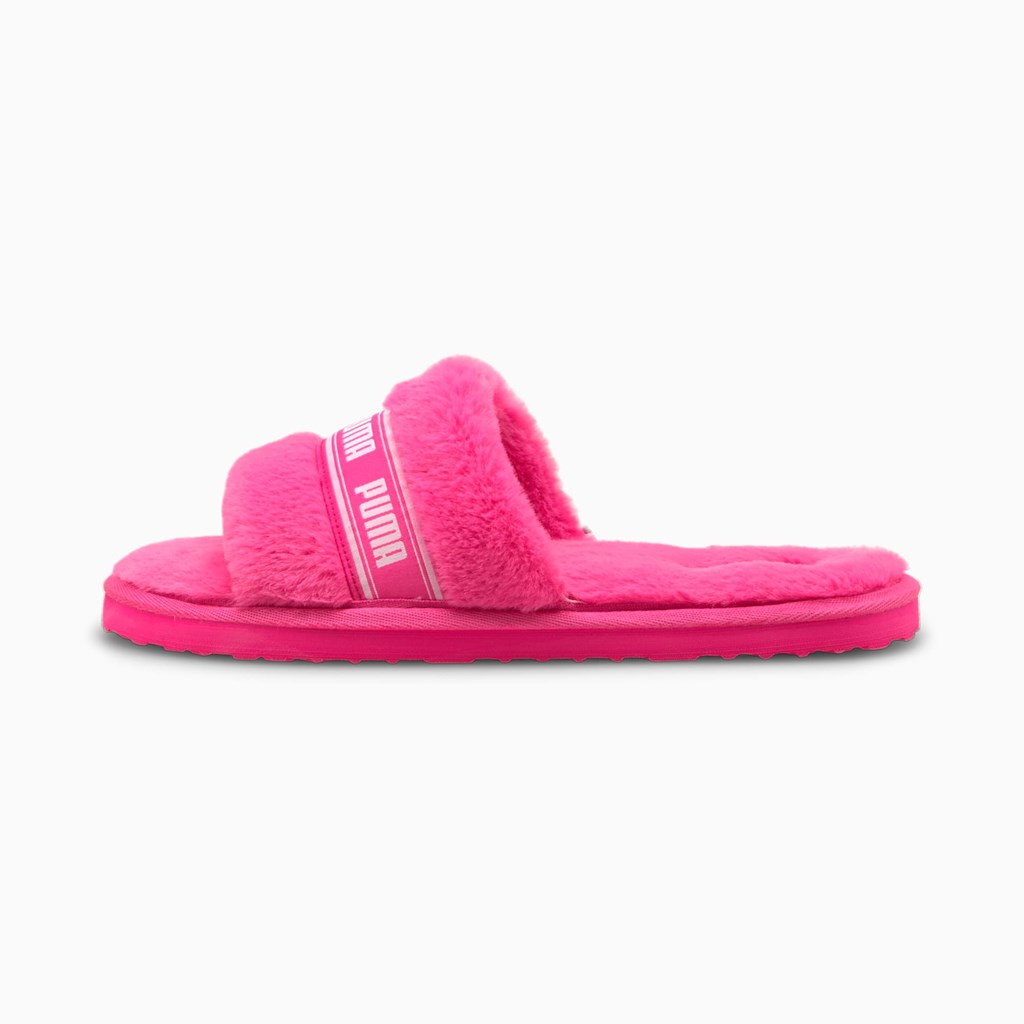 Puma Fluff Badesandaler Jr Joggesko Jente Rosa Hvite | TI0526739