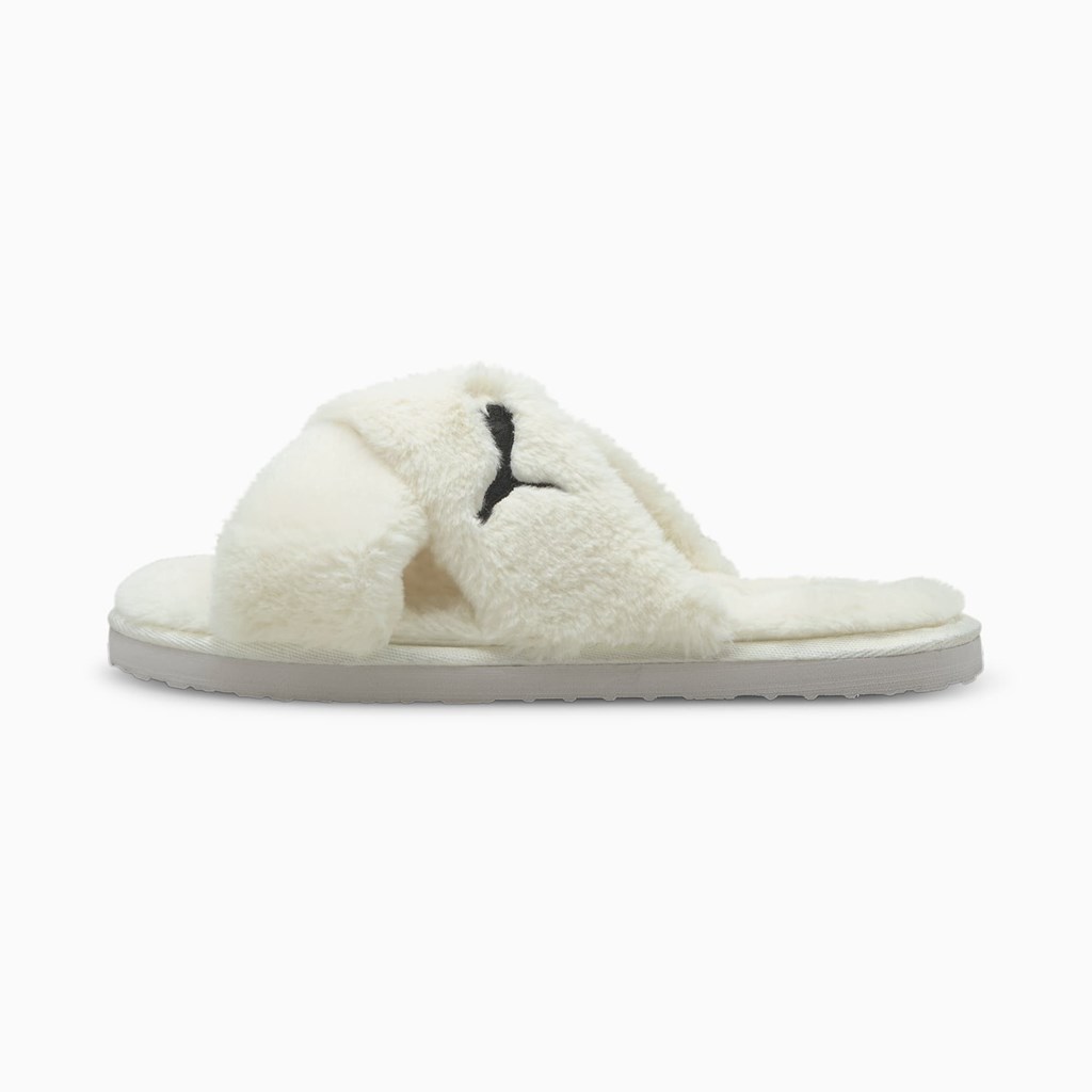 Puma Fluff X Reima Badesandaler Dame Hvite Svarte | RW9804563