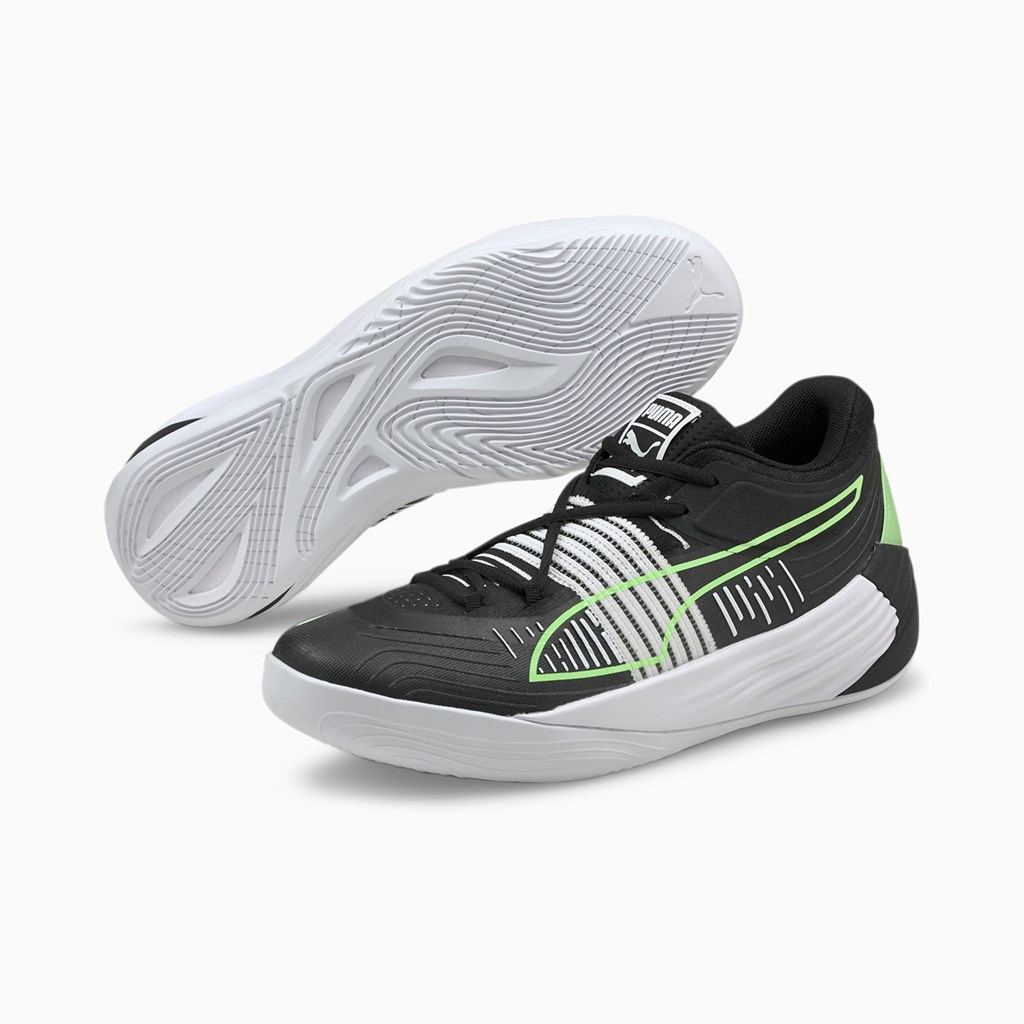 Puma Fusion Nitro Basketsko Dame Svarte Grønn | 683VFIQPK