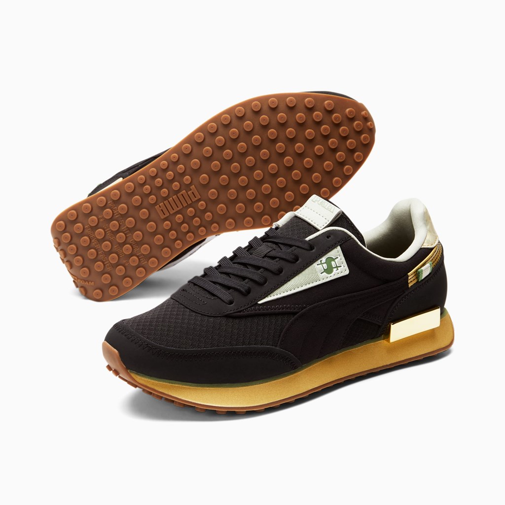 Puma Future Rider Big Spender Joggesko Dame Svarte Gull | OH8947512