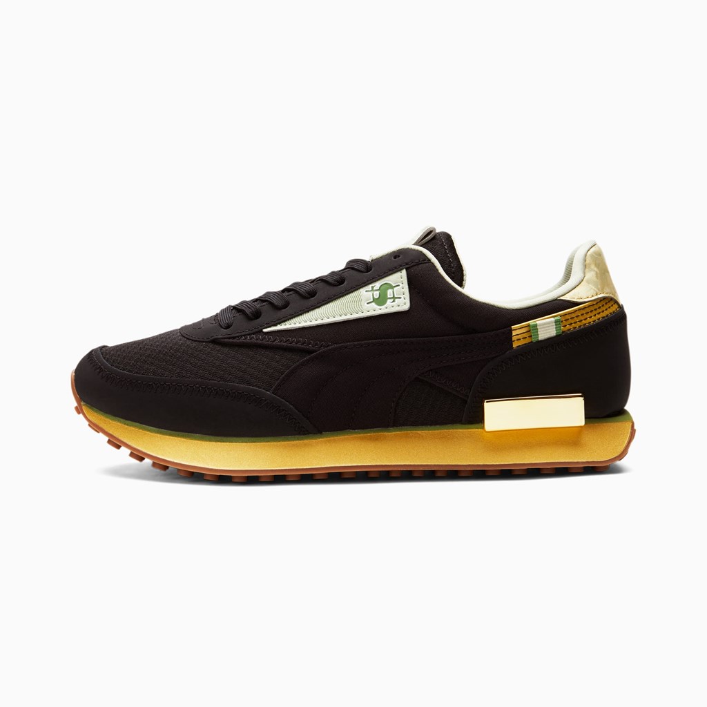 Puma Future Rider Big Spender Joggesko Dame Svarte Gull | OH8947512