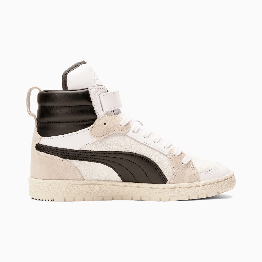 Puma High Court Regal Ralph Sampson Mid Joggesko Dame Hvite Svarte | MD2619345