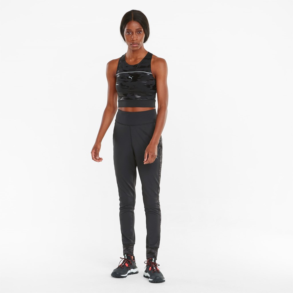 Puma High Shine Cropped Jogge Tank Tops Dame Svarte | PG4107382