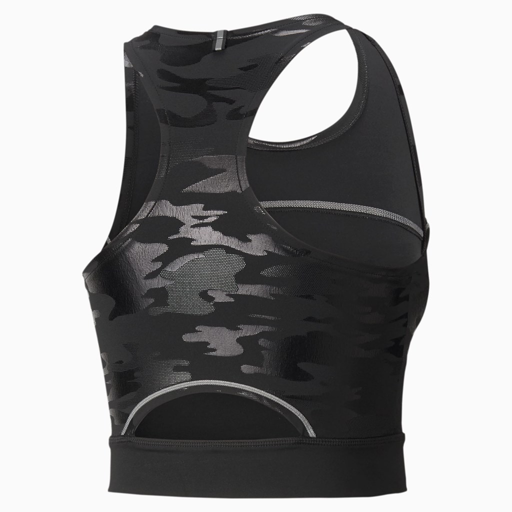 Puma High Shine Cropped Jogge Tank Tops Dame Svarte | PG4107382