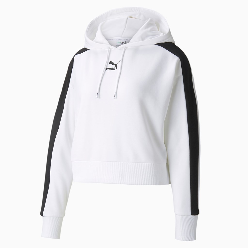 Puma Iconic T7 Cropped Hettegensere Dame Hvite | 127ZBNLES