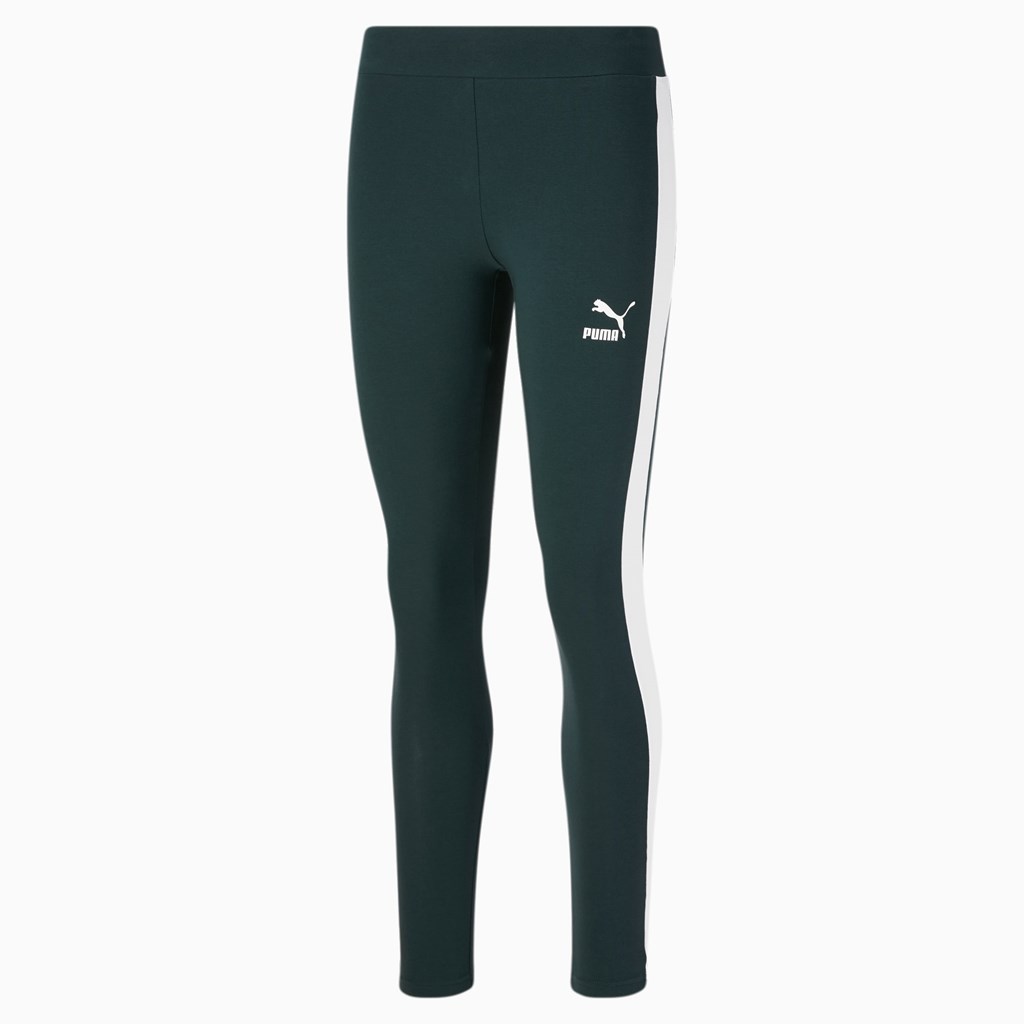 Puma Iconic T7 Leggings Dame Grønn | 504MHTEPS