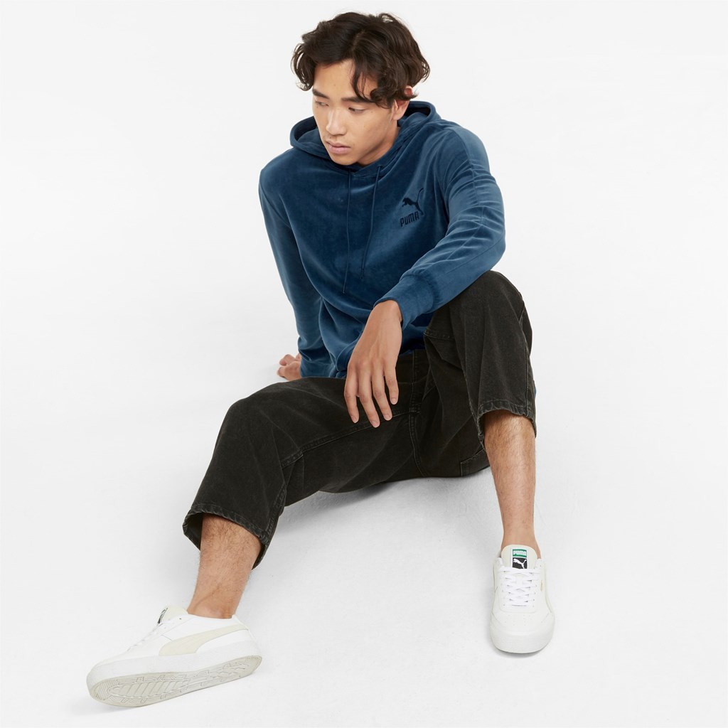 Puma Iconic T7 Velour Hettegensere Herre Blå | 297OCPXRG