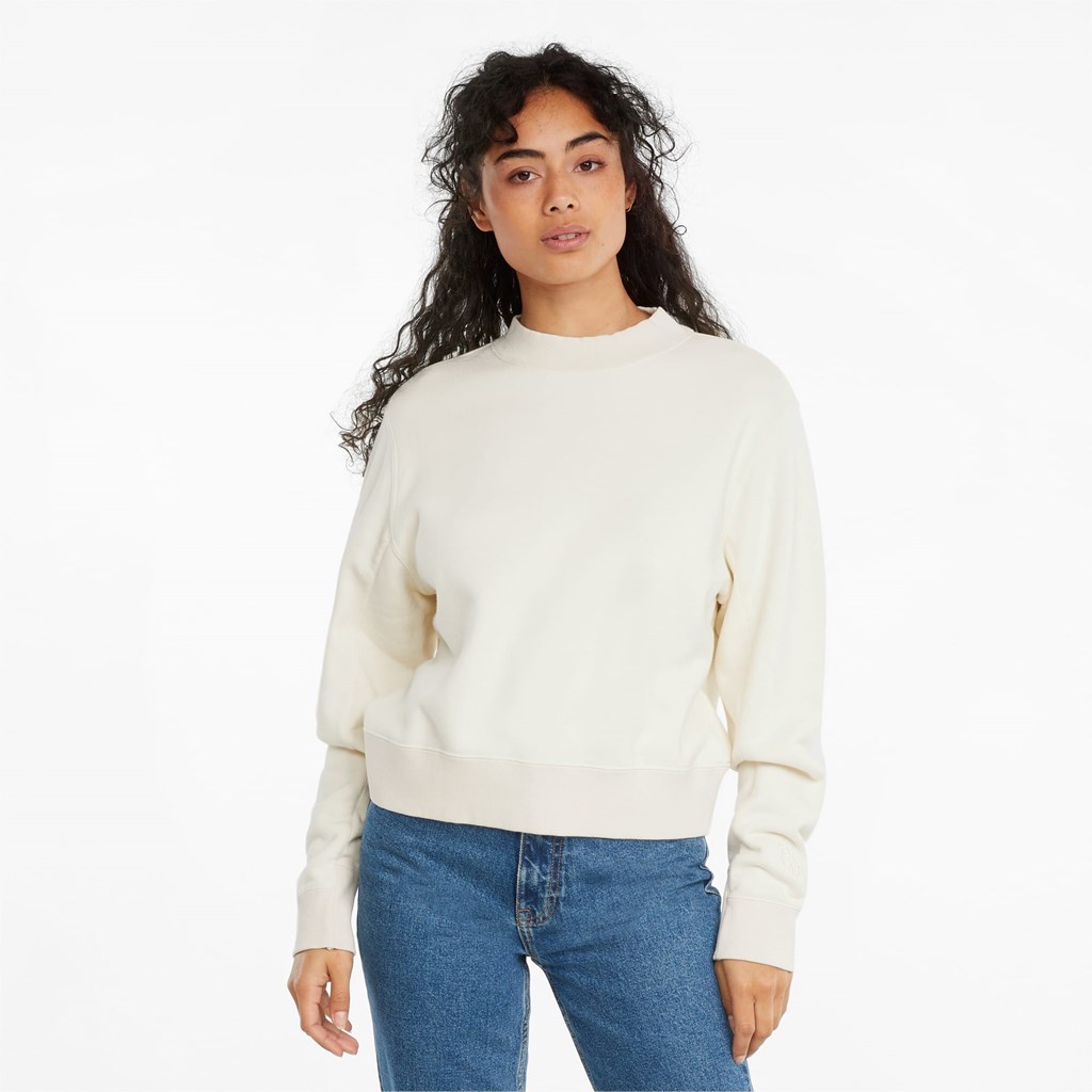 Puma Infuse Crew Neck Gensere Dame Ivory Glow | KO6207859