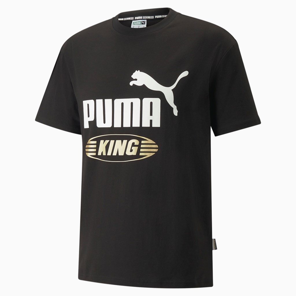 Puma King Logo Løpe Tskjorte Herre Svarte | 875XQRUFL