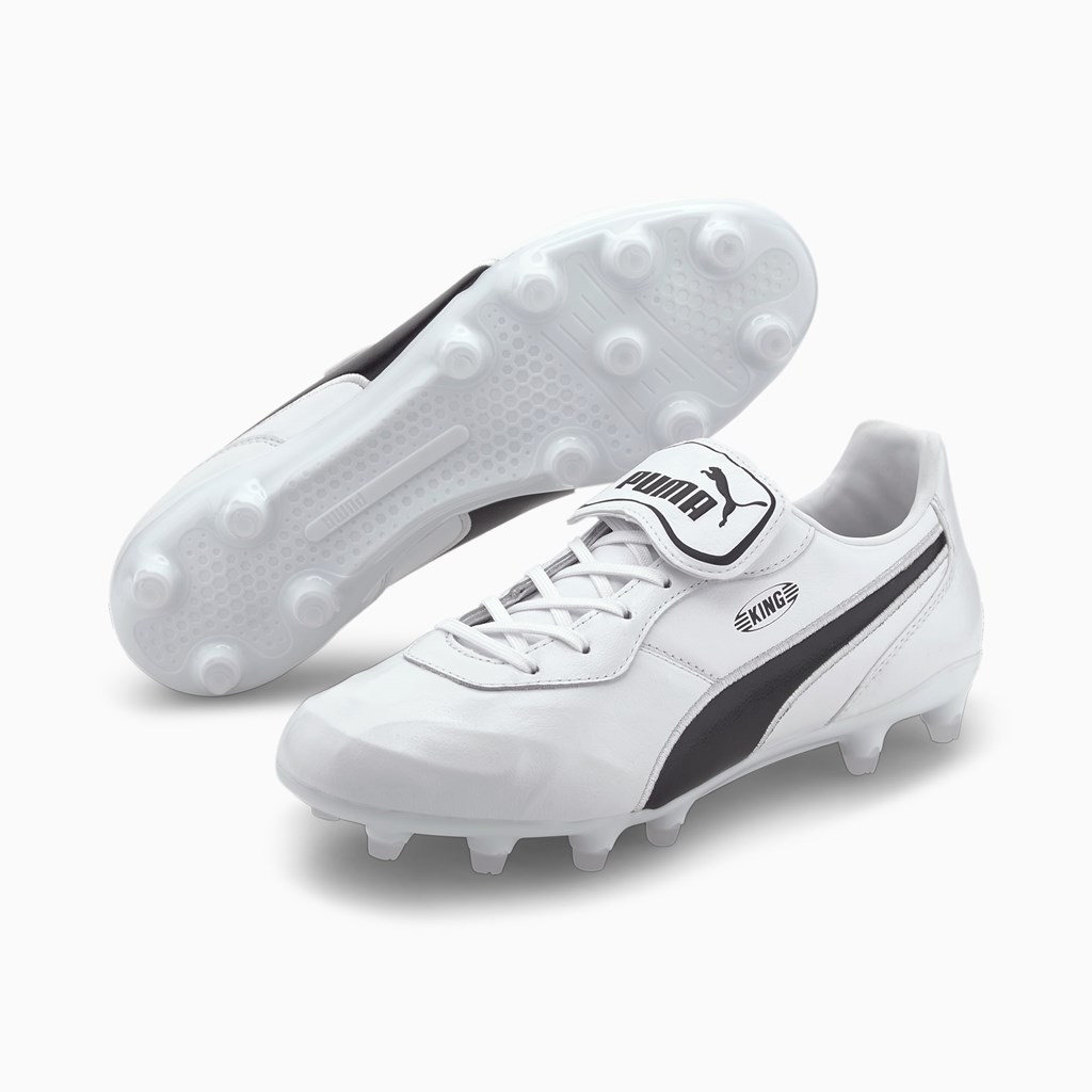 Puma King Top FG Fotballsko Dame Hvite Svarte Hvite | DP8356792