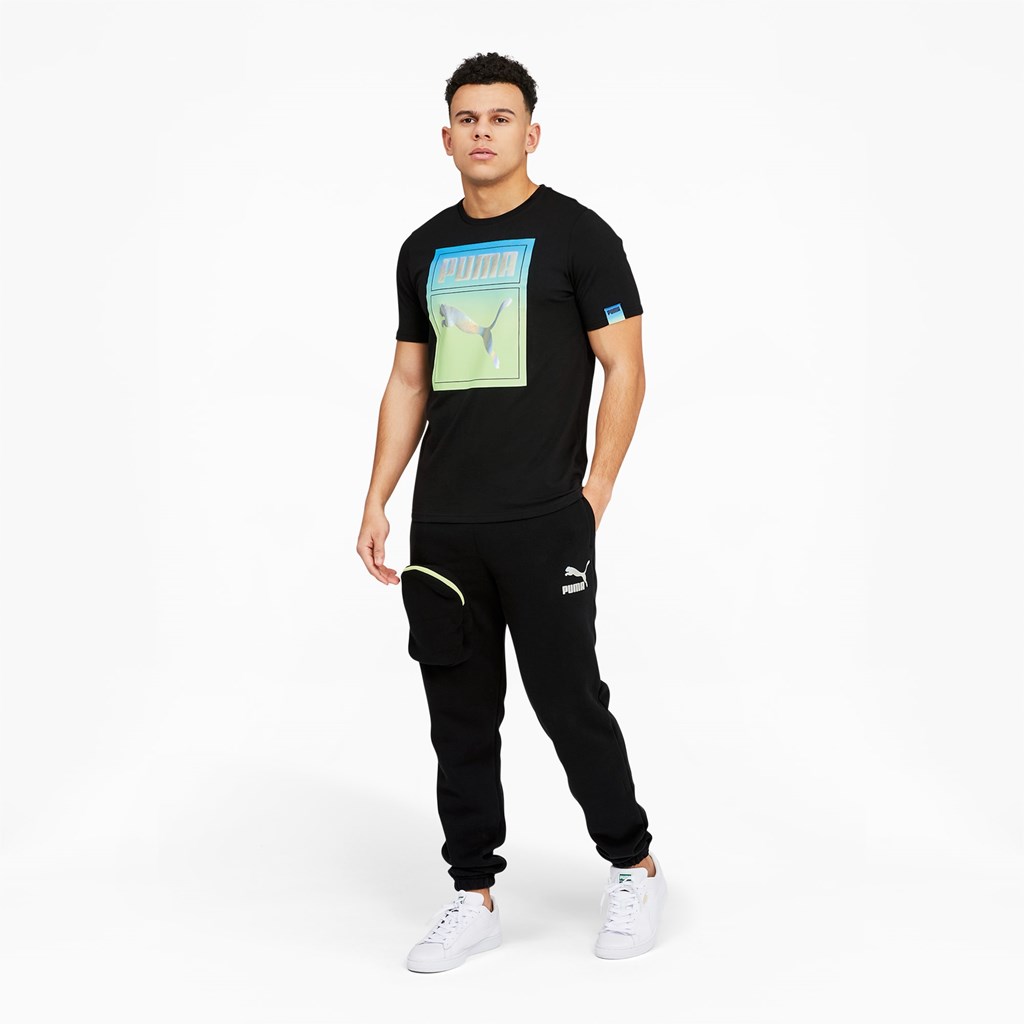 Puma Lightsense Box Logo Løpe Tskjorte Herre Svarte | 762EAIYKU