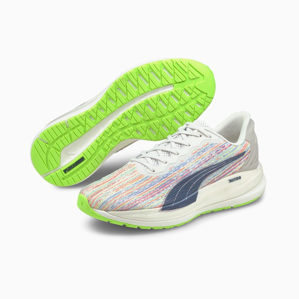 Puma Magnify Nitro SP Jogge Joggesko Dame Hvite Grønn | MZ3278940