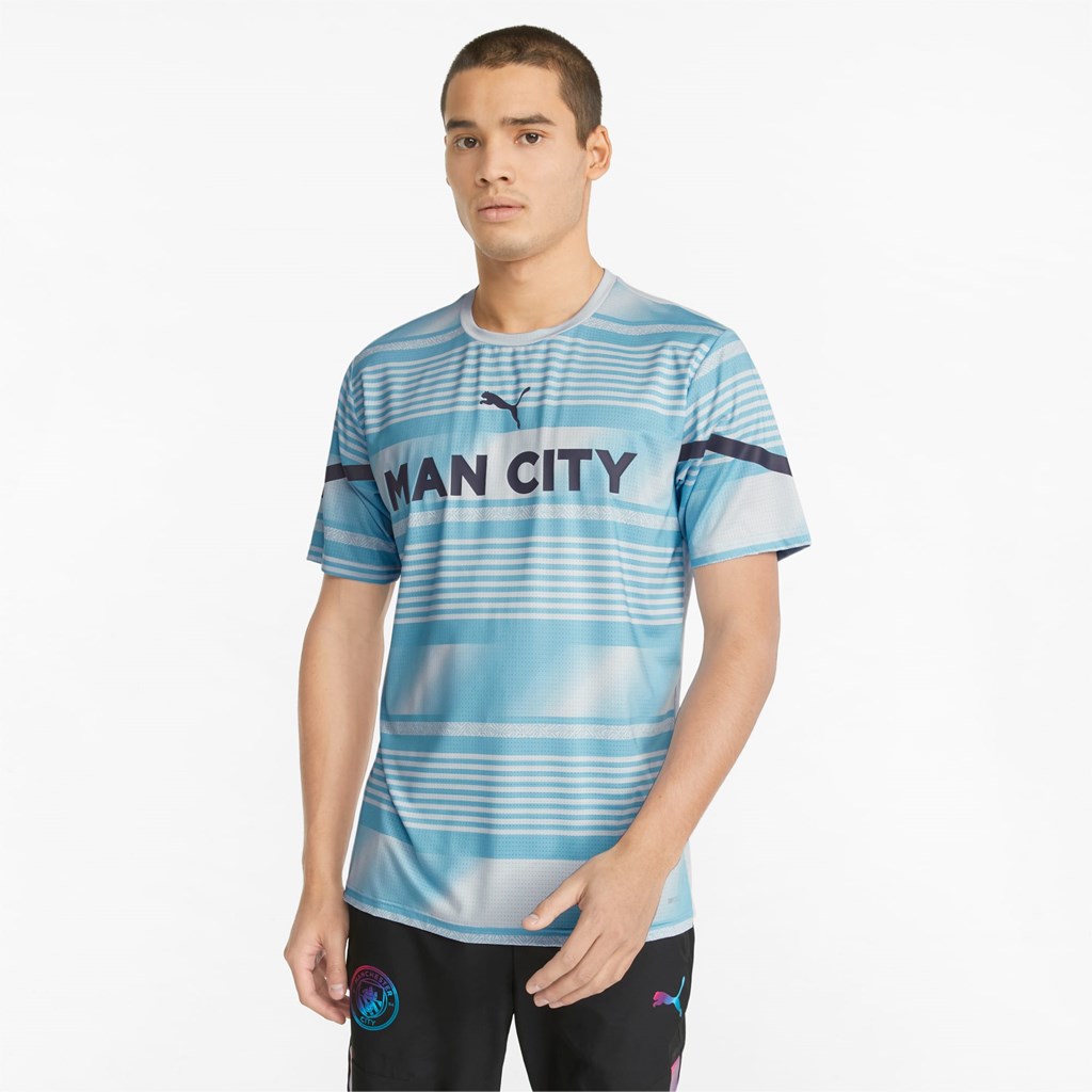 Puma Man City Prematch Soccer Jersey Herre Heather / Peacoat | 759OPUXRQ