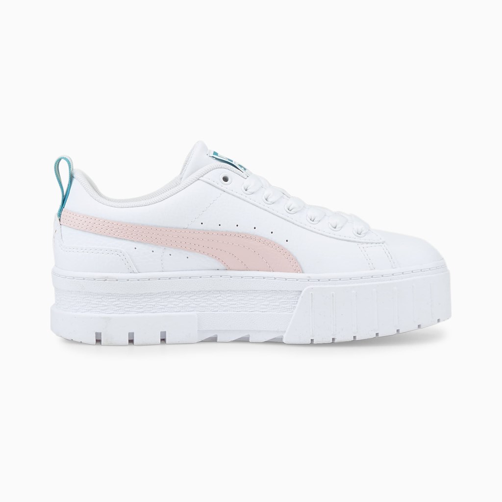 Puma Mayze Lær Jr Joggesko Jente Hvite Rosa | KF4217986