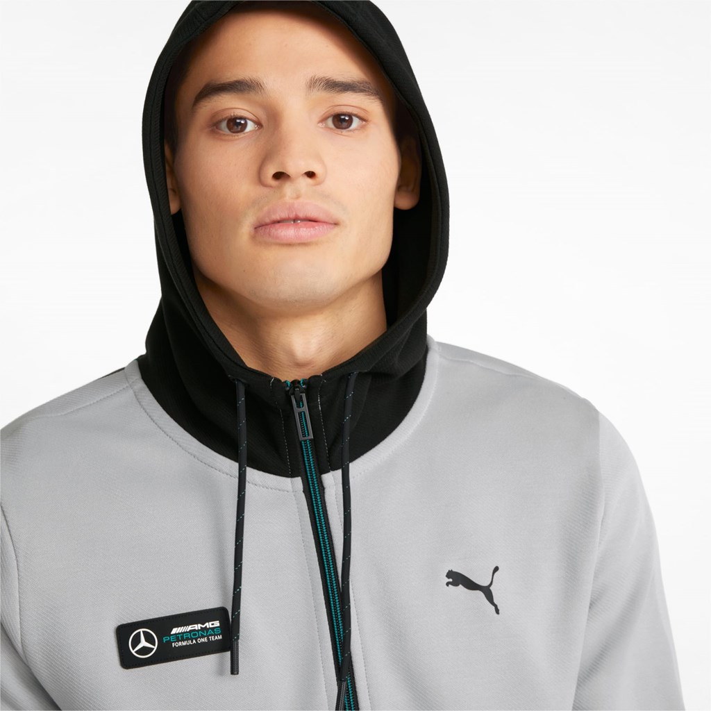 Puma Mercedes F1 Hette Sweat Jakke Herre Sølv | 043FKHSVW