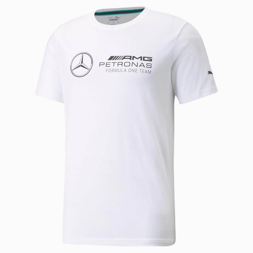 Puma Mercedes F1 Logo Løpe Tskjorte Herre Hvite | 461ALOKEY