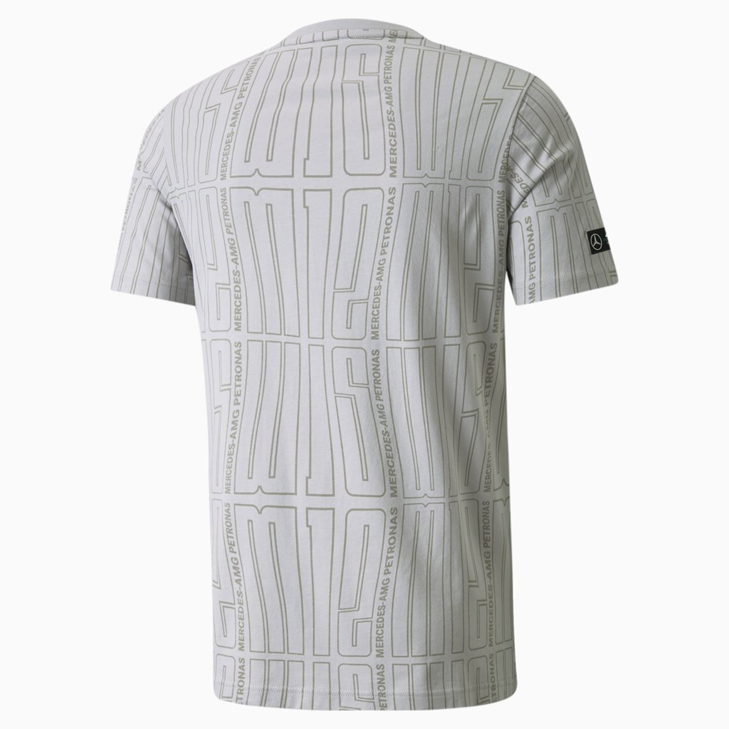 Puma Mercedes F1 Printed Logo Løpe Tskjorte Herre Sølv | 985VUMXCY