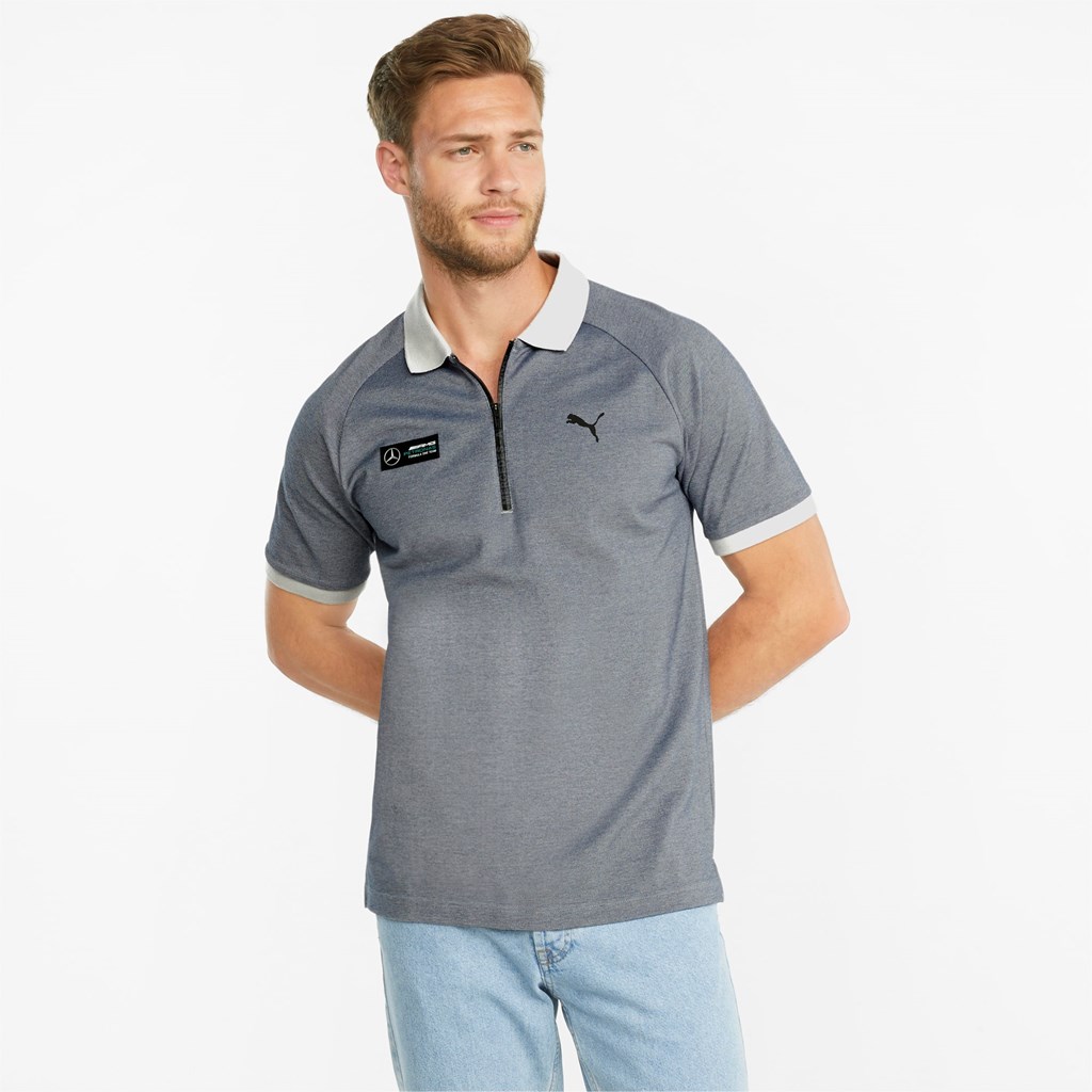 Puma Mercedes F1 Two-Tone Polo T Skjorte Herre Sølv | 509NCTPUY