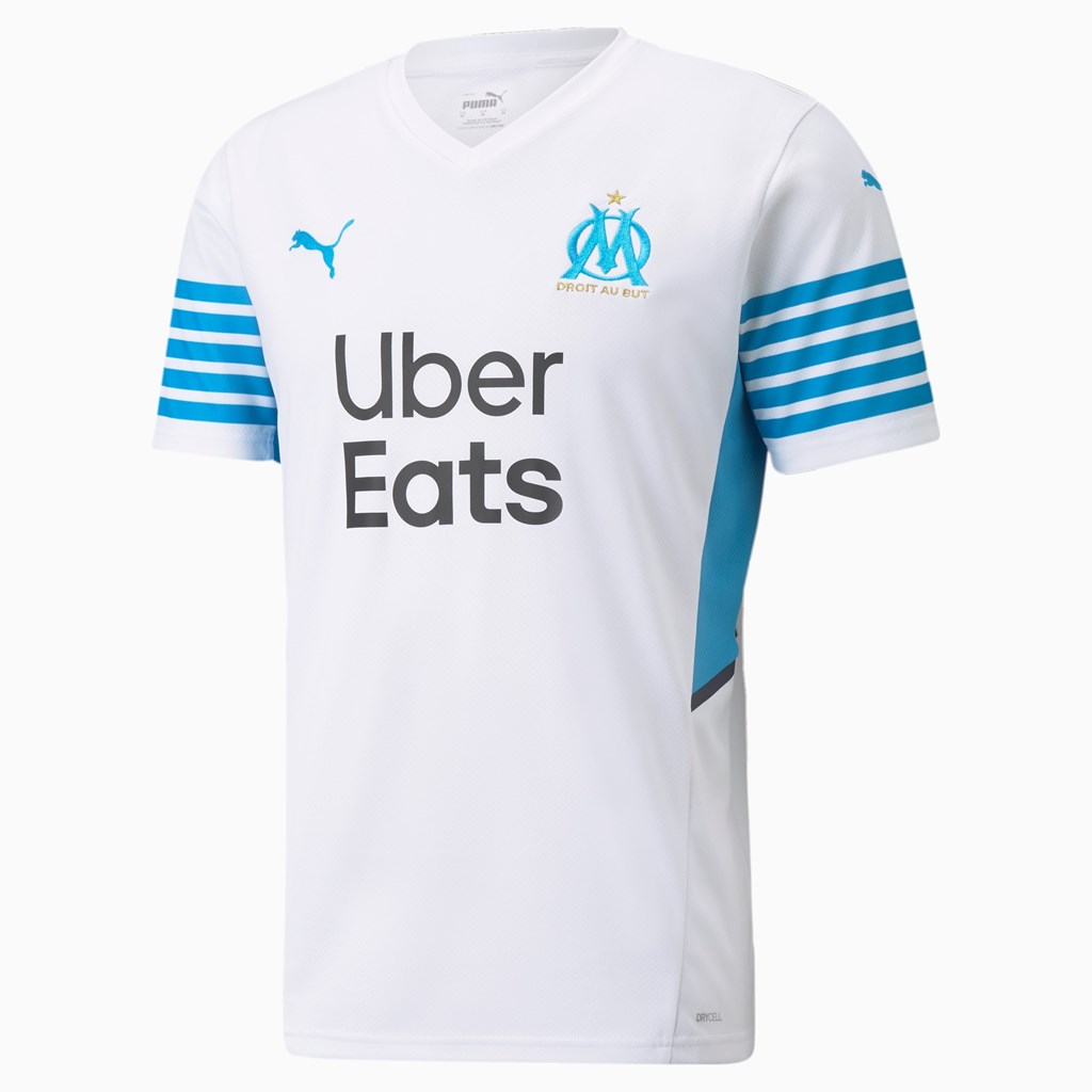 Puma OM Home Replica with Sponsors Jersey Herre Hvite | 697XIPSBE