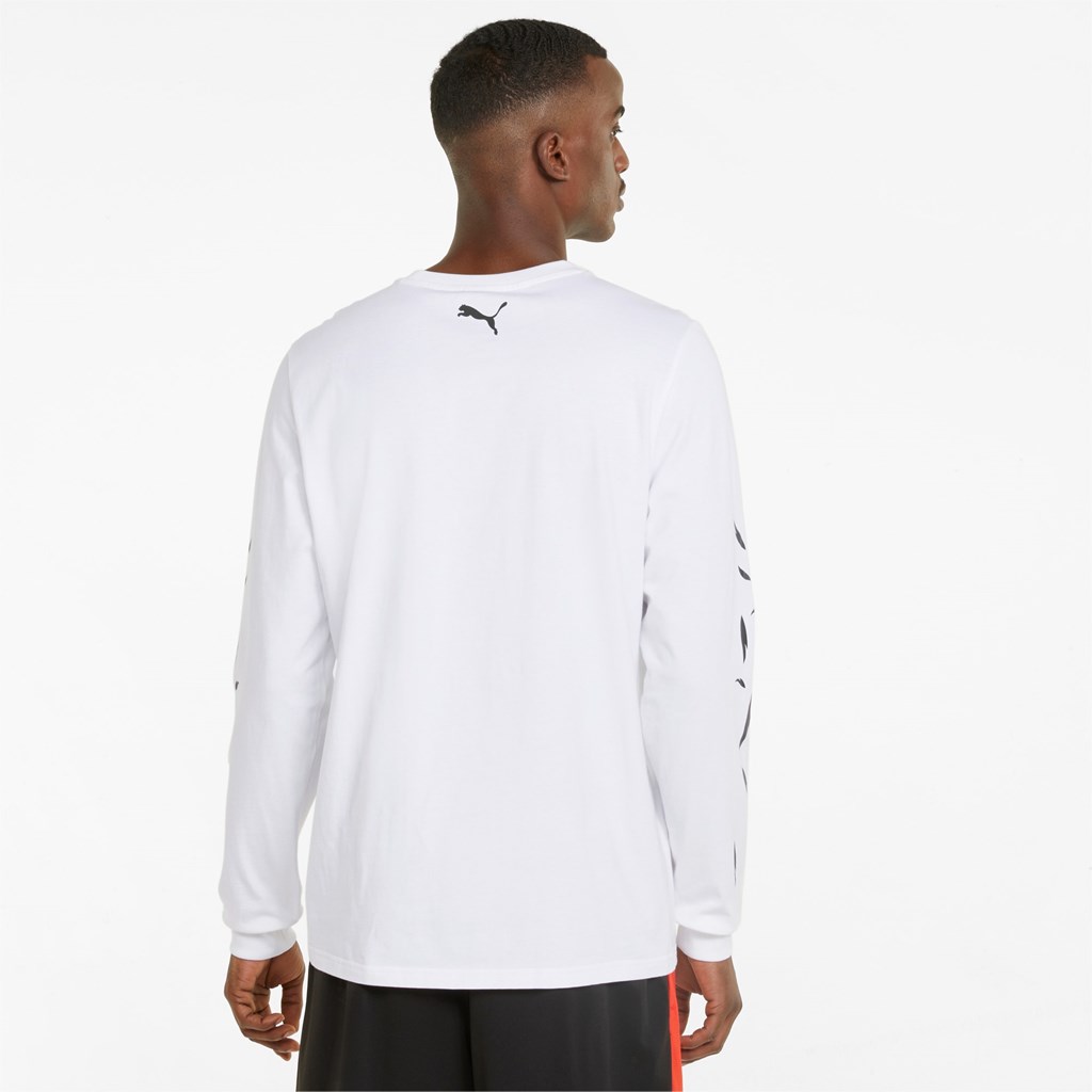 Puma One of One Long Sleeve Basketball Løpe Tskjorte Herre Hvite | 189LRCZHT