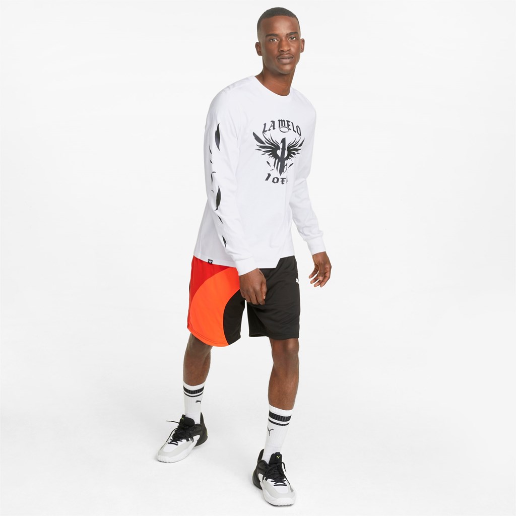 Puma One of One Long Sleeve Basketball Løpe Tskjorte Herre Hvite | 189LRCZHT