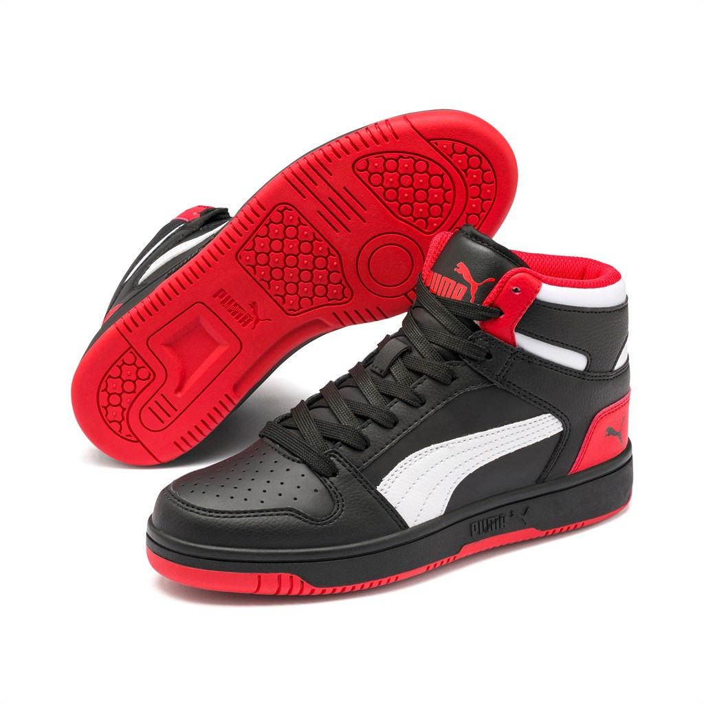 Puma PUMA Rebound LayUp Mid JR Joggesko Jente Svarte Rød Hvite | EX2508679