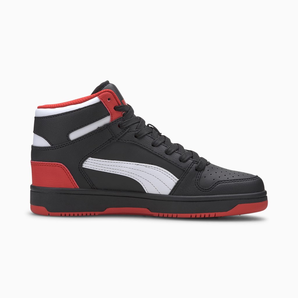 Puma PUMA Rebound LayUp Mid JR Joggesko Jente Svarte Rød Hvite | EX2508679