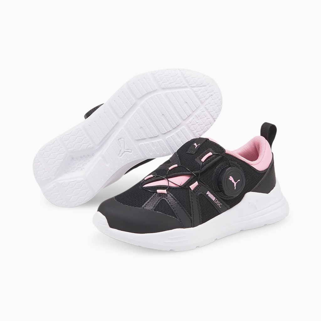 Puma PUMA Wired Run Disc Little Joggesko Jente Svarte Rosa | EA3089146