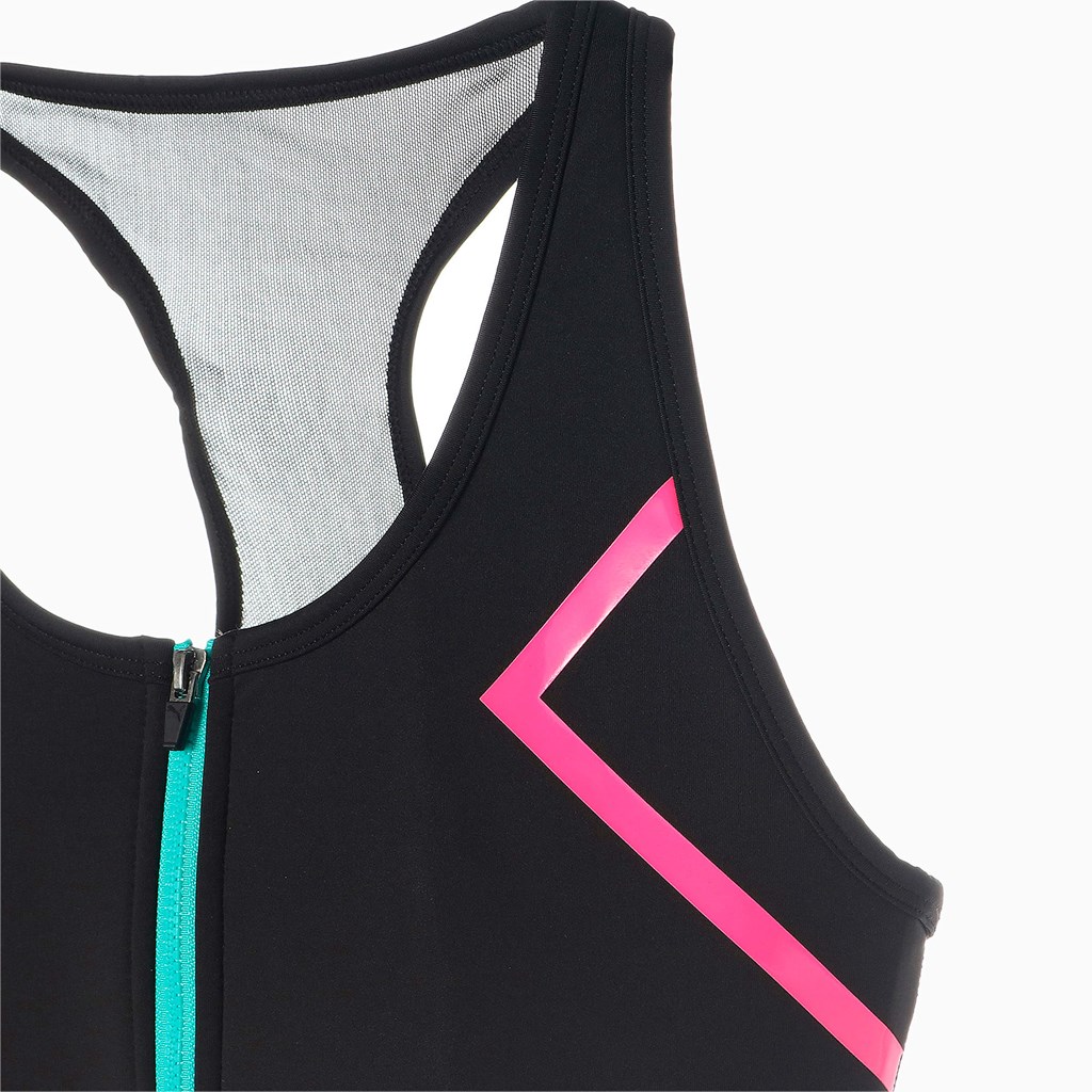 Puma PUMA x BARBELLS FOR BOOBS Zip Front Trenings Sports Bh Dame Svarte | PM1360945