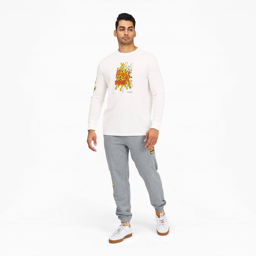 Puma PUMA x BRITTO Long Sleeve Løpe Tskjorte Herre Hvite | 629OUXRBV