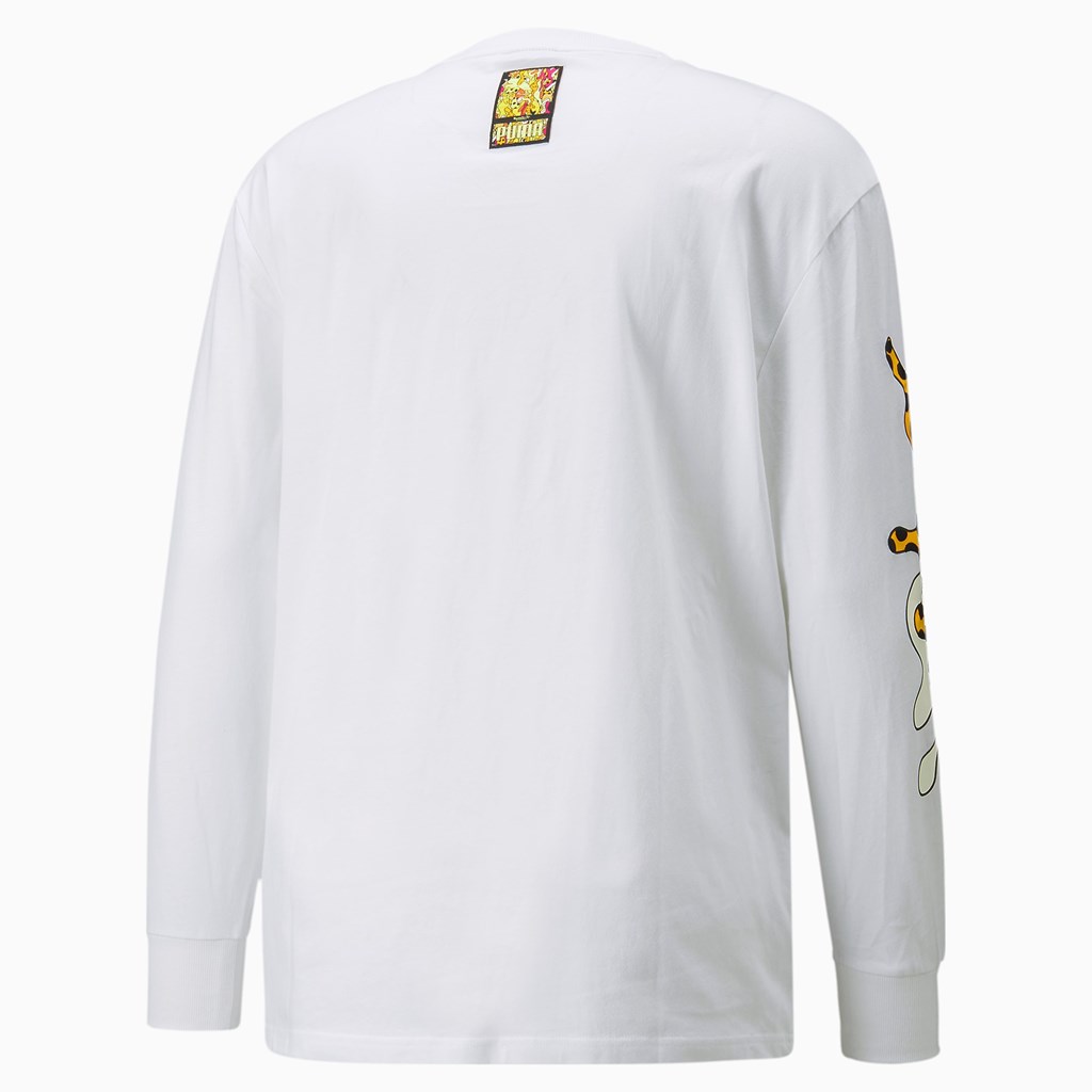 Puma PUMA x BRITTO Long Sleeve Løpe Tskjorte Herre Hvite | 629OUXRBV