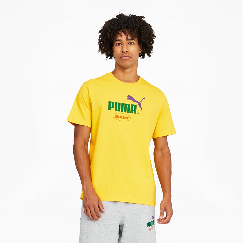 Puma PUMA x BUTTER GOODS Graphic Løpe Tskjorte Herre Maize | 243SUTZWH