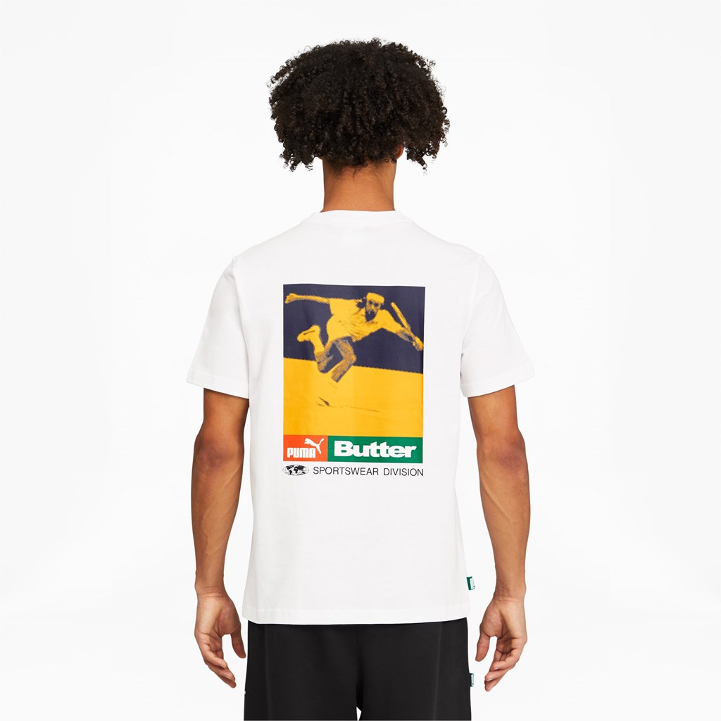 Puma PUMA x BUTTER GOODS Graphic Tee Løpe Tskjorte Herre Hvite | 374EXDPSL