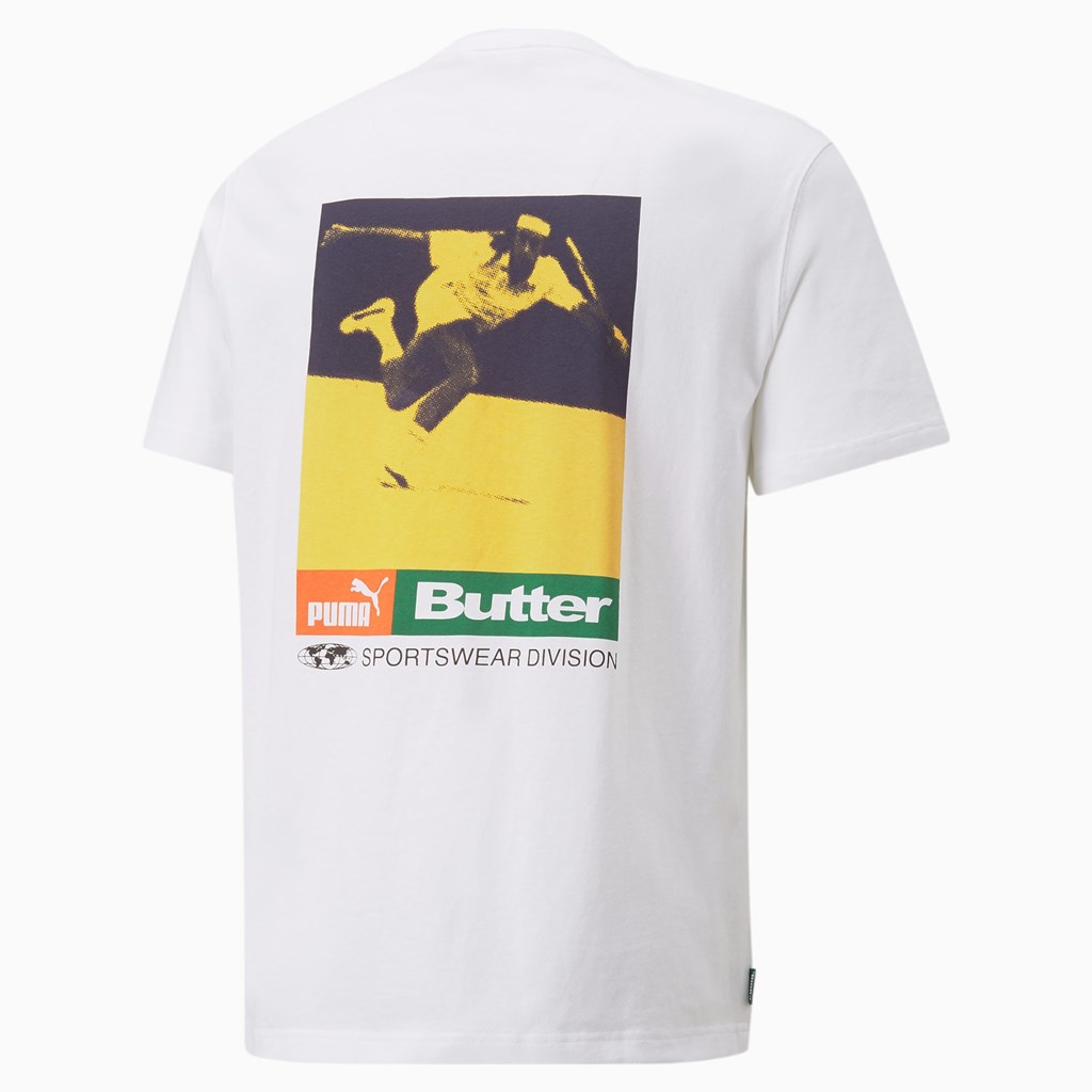 Puma PUMA x BUTTER GOODS Graphic Tee Løpe Tskjorte Herre Hvite | 374EXDPSL