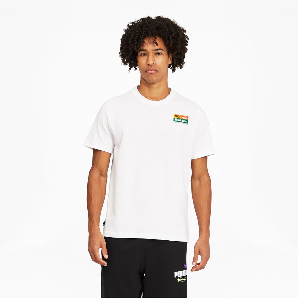 Puma PUMA x BUTTER GOODS Graphic Tee Løpe Tskjorte Herre Hvite | 374EXDPSL